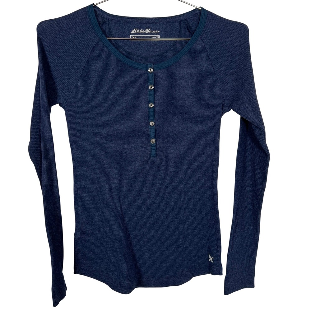 Eddie Bauer Henley Waffle Knit Thermal Long Sleeve Base‎ Layer Top XS